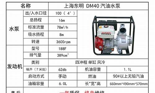 汽油机水泵使用教程_汽油机水泵型号及参数表